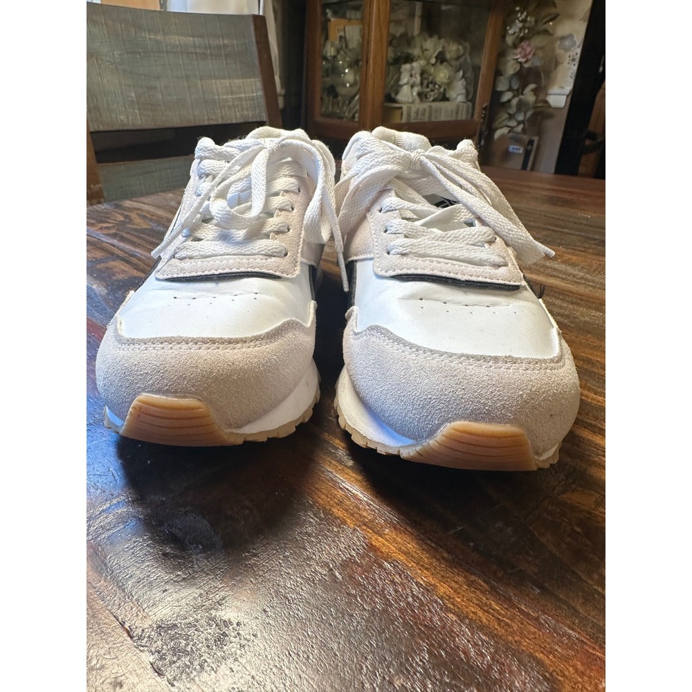Reebok Royal Glide Womens 7.5 White Black Suede Leopard‎ Print Sneakers Shoes - Picture 3 of 7